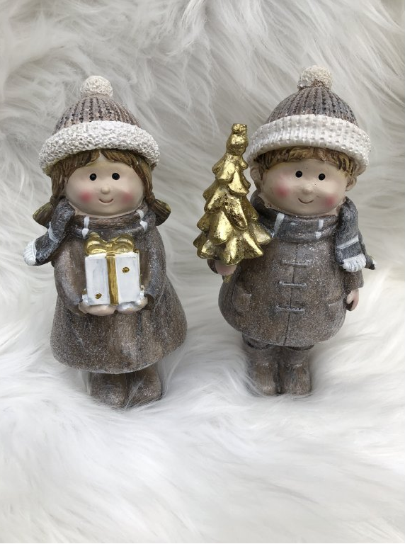 Vánoční figurky zimní děti 17 cm